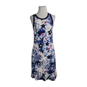 VENUS Patriotic Ribbed Jersey Rayon Sleeveless T-shirt Tank Dress Medium M